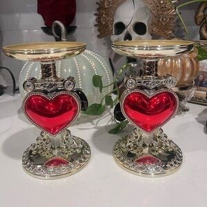 Bath & Body Works Disney Villains Evil Queen Heart Dagger Candle Holder Set of 2